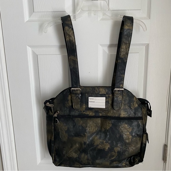 Whak Sak Ultimate Tennis Tote Dark Peacock Green/Black/Antique Gold Detail - Picture 2 of 8